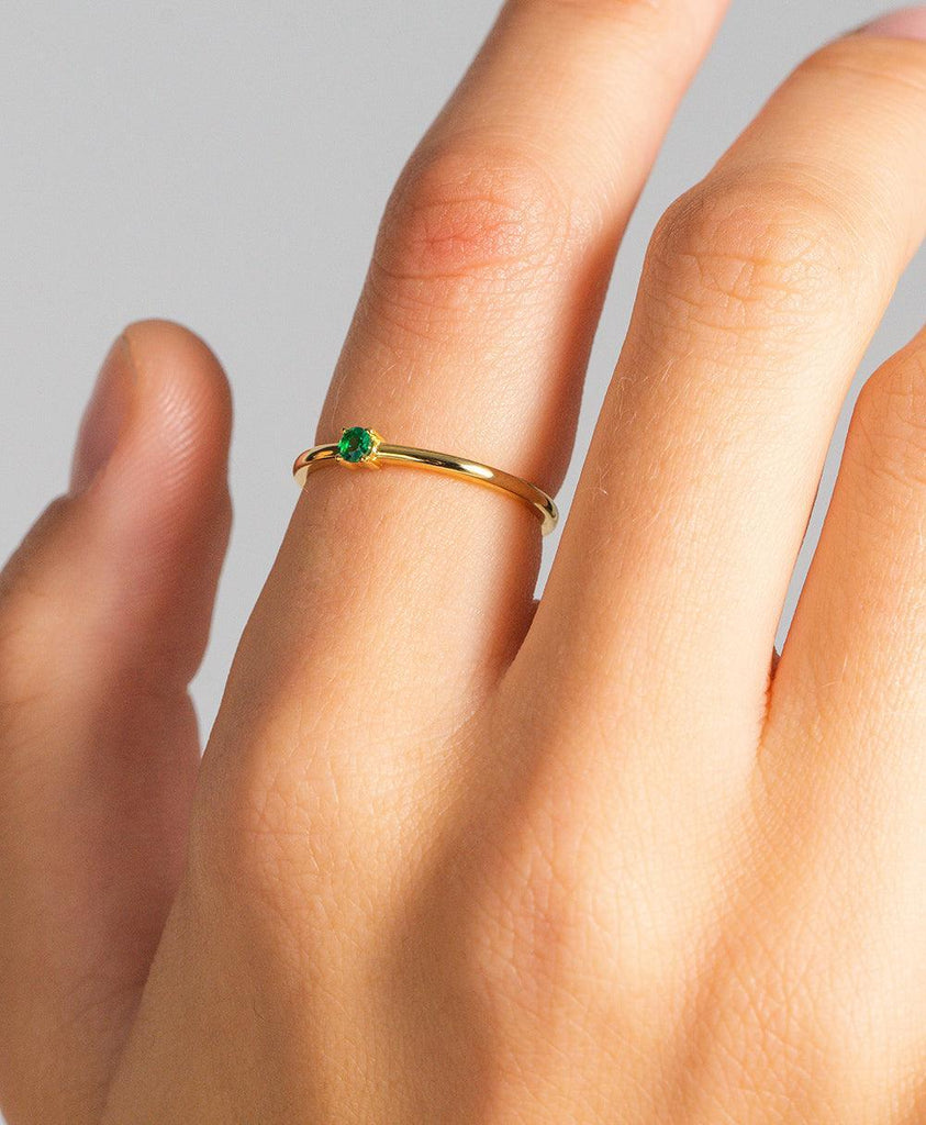 Rosa Ring Emerald 18ct Gold Plated - Larsson & Jennings | Official Store