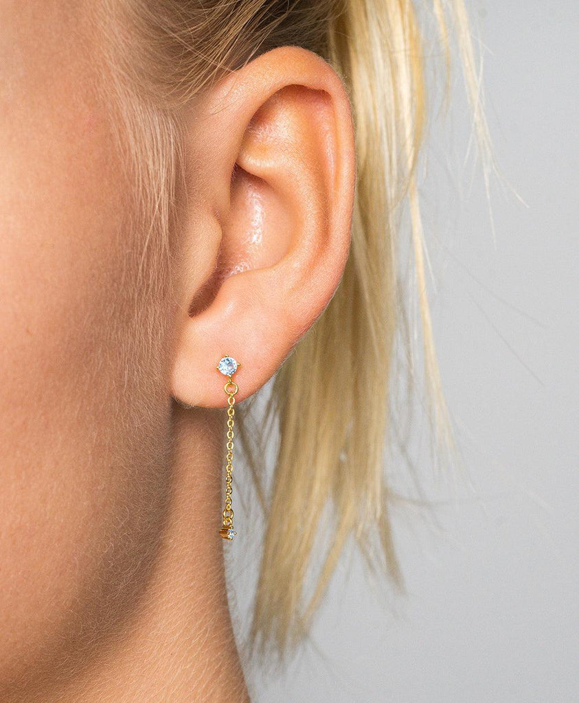 Rosa Earring Blue 18ct Gold Plated - Larsson & Jennings | Official Store