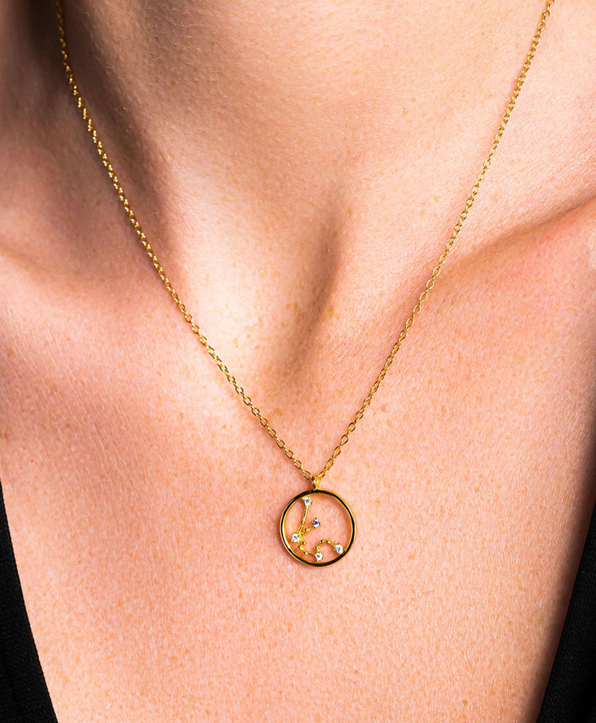 Zodiac Necklace Aquarius 18ct Gold Plated - Larsson & Jennings | Official Store